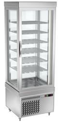 4-Sided Glass Display Freezer - 430L - 670mm - with 6 rotating glass shelves - 1 glass door