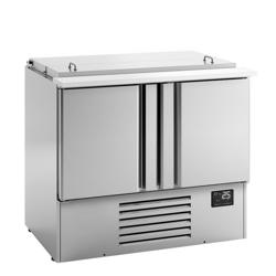 Commercial Saladette Counter PREMIUM PLUS - 978mm - 230L - 2 doors - open top for 6 x GN 1/3 & 3 x GN 1/6 & stainless steel hinged lid
