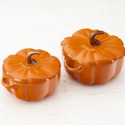STAUB | CERAMIQUE - طنجرة كوكوت - بقطر 120 مم - على شكل يقطينة - سيراميك - لون القرفة