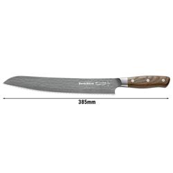 F. DICK | DarkNitro Serrated Bread Knife – 260 mm Blade - Oak Wood Handle - Hammered Finish
