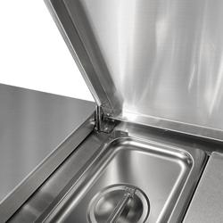 Étagère à poser à épices en inox - 8 x bacs GN 1/4 - 1600x311mm