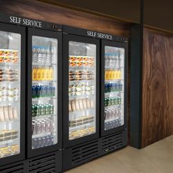 Paslanmaz çelik buzdolabı - Self servis - 2 cam kapı