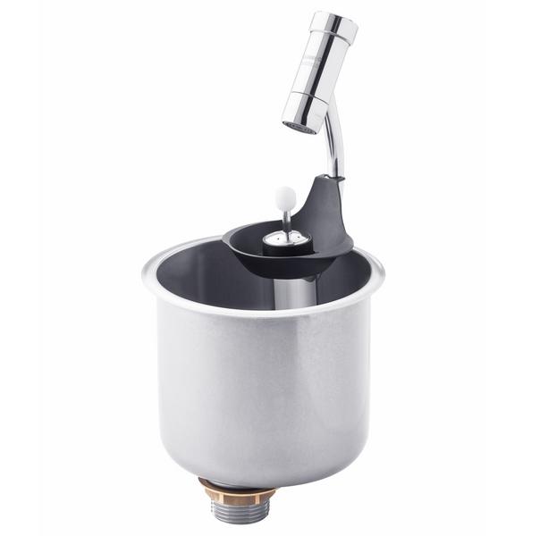 Lavaporzionatore - WATERSTOP - 141x141x110mm - con arresto automatico dell’acqua & valvola antiriflusso & attacco 1/2” & montaggio da incasso - incl. piatto filtrante & inserto colino