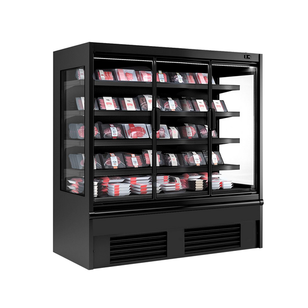 Estante de refrigeración de pared negro - 1,96 x 0,88 m - con 4 estantes