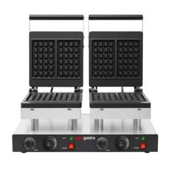 Wafelijzer - Dubbel - Handmatig - 4 kW - Vorm: 2 Brusselse wafels - Bakplaten met tefloncoating
