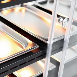 Vitrina caliente de sobremostrador - 648mm - 1,16kW - (105L - con 3 estantes) - Negro - con iluminación LED