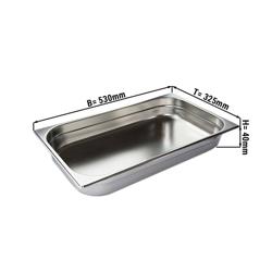 Stainless Steel Gastronorm Pan GN 1/1 – Depth 40 mm