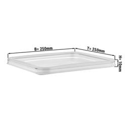 Coperchio GN - Policarbonato - Trasparente - 229x230mm - resistente agli acidi alimentari - per contenitori per alimenti - compatibile con SBGP5 & SBGP7