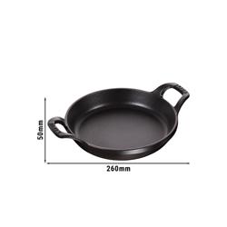 STAUB | Round Cast Iron Baking Dish – Ø 20 cm - Black - Stackable, Grill/Oven