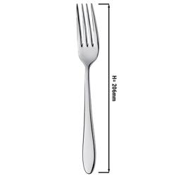 (12 adet) Yemek Çatalı Leandro - 18/10 Paslanmaz Çelik - 206mm - Parlak