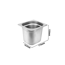 Conteneur GN 1/6 en acier inoxydable - Hauteur : 150 mm         