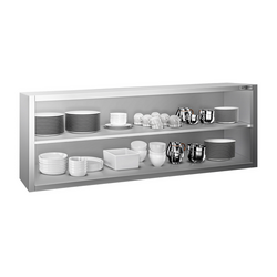 Stainless steel wall hanging cabinet PREMIUM - 2000x400mm - without sliding door - 650mm high