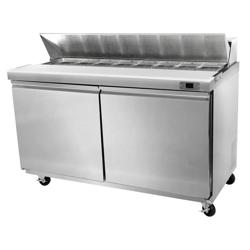 Salátahűtő pult American Style PREMIUM - 1230 mm - 1340 l - 2 ajtó - süllyesztett GN-feltéthűtővel, 12x GN 1/6 számára - rozsdamentes acél fedél - tartalmaz: 12x GN 1/6 edény