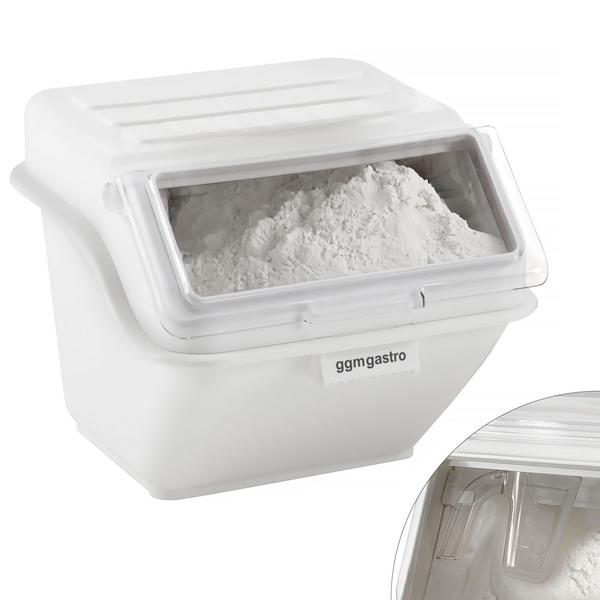 Ingredient Bin - with Flip Lid - 40L - Polypropylene - White - Stackable