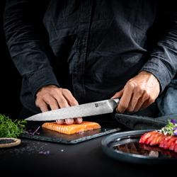 ZWILLING | Tanrei Meat Carving & Slicing Knife – Plain Edge - Damascus 101-Layer - Brown Micarta Handle