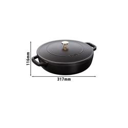 STAUB | BRAISERS - Brasiera con struttura a goccia Chistera - 240 mm - Ghisa - Nero