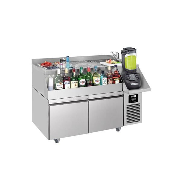 Bar Tipi- & Meşrubat Buzdolabı - 1200x600mm - 150 Litre - 2  Çekmeceli 1/1 & Raflı