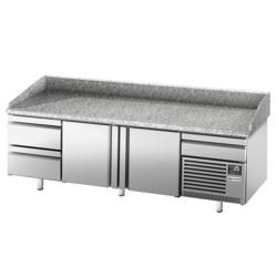 Pizzawerkbank PREMIUM PLUS - 3305x800mm - granieten werkblad - met 3 deuren & 3 laden