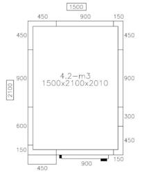 Mrazicí box - 1500x2100mm - 4,2 m³ - vč. lamel