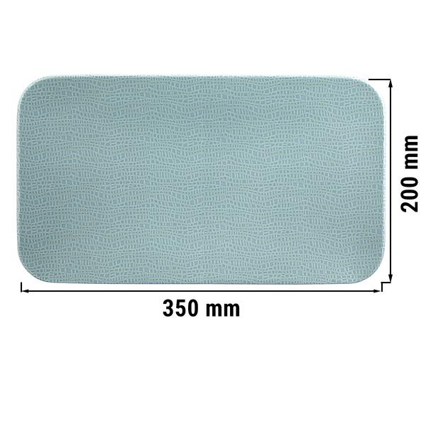 (2 pieces) SELTMANN WEIDEN | Rectangular Dinner Plate – 350 × 200 mm - Turquoise - Porcelain