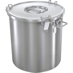 حاوية - مع غطاء - ستانلس ستيل - قطر 400 mm - الارتفاع: 400 mm - 50 L
