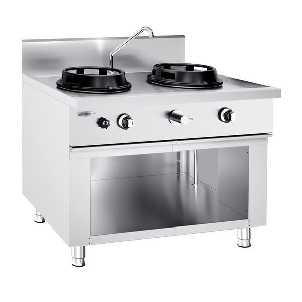Fogão wok a gás - com 2 queimadores - 2x 15 kW