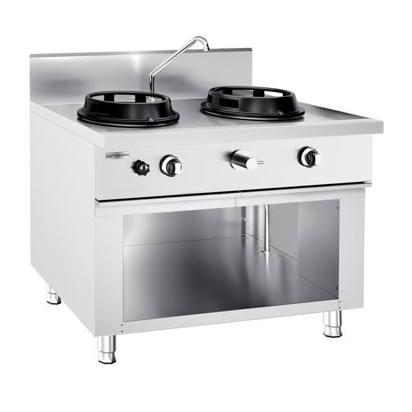 Plinski wok štednjak - 30 kW - 2 plamenika - uključujući 1 mini vodeni stupac