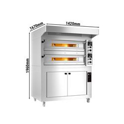 Elektrische pizzaoven - 9+9x 33cm - handmatig - incl. afzuigkap & rijskast