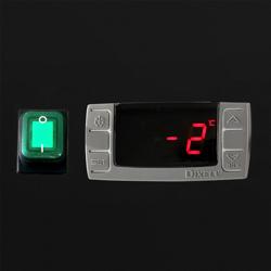 Pizzakühltisch PREMIUM - 2000x800mm - mit 3 Türen - inkl. Kühlaufsatzvitrine LED - 9x GN 1/3