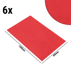 (6 piezas) Camino de mesa de damasco Vienna - 40 x 130 cm - Rojo fuego