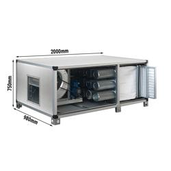 Sistema de filtrado por carbón activo para 5400 m³ - con prefiltro, filtro tipo bolsa y filtro de carbón activo