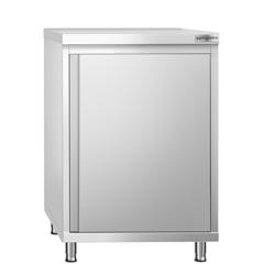 Table armoire en acier inoxydable PREMIUM - 600x600mm - avec porte battante
