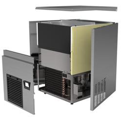 Machine à glaçons avec bac de stockage - Glaçons pleins - 85kg/24h - avec réserve 40kg