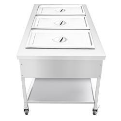 Bain-marie wagen - 1,95 kW - 3x GN 1/1 - met aftapkraan