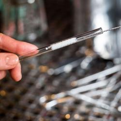 (50 pz) Cannucce in vetro riutilizzabili - dritta - 39mm - ø 8mm - Trasparente - incl. 1 nylon spazzola di pulizia