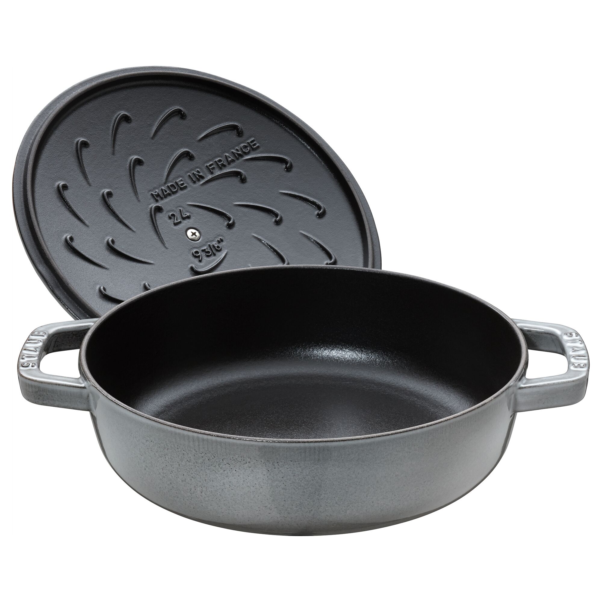 STAUB | BRAISERS - Cocotte avec Chistera Drop-Structure - 240mm - Fonte - Gris Graphite	