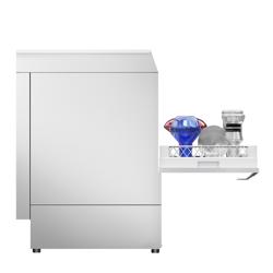 Dubbelwandige Professionele horeca vaatwasser - Digitaal - 4,9kW - met ingebouwde waterontharder - met zeepdoseerpomp, naglansdoseerpomp & afvoerpomp