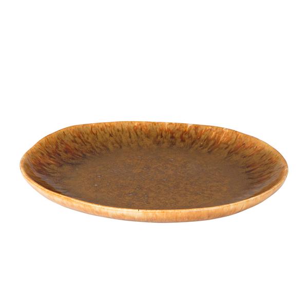 (6 pieces) RUSTIQUE - Plate flat - Ø 22 cm - Brown