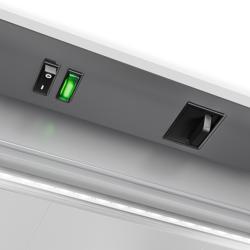 Cam Kapılı İçecek Dolabı - 435mm - 145L - çerçevesiz cam kapı - 1 Cam Kapılı + ışıklı reklam paneli + LED aydınlatmalı - Dijital ekranlı - sıcaklık göstergeli - Gri