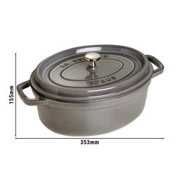 STAUB | Cocotte Oval Enamelled Cast Iron Casserole Dish – 290 mm Oval – Graphite Grey