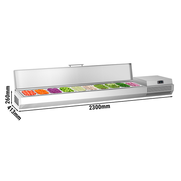 ویترین پیوست یخچالی پریمیوم پلاس - 2300*413 میلیمتر 10xGN 1/3 -