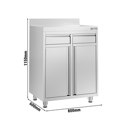 Radni ormarić - Za aparat za kavu - 800x600 mm - Sa 2 ladice, 2 vrata & poleđinom