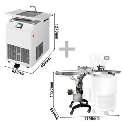 Mașină de temperare a ciocolatei / Chocotemper - 30,0 kg - 2,7 kW - cu robinet dozator - incl. masă de depozitare - cu bandă de glazurare