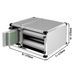 Elszívó légtisztító rendszer - 2500 m³ - motor nélkül (elő- és aktívszenes szűrővel)