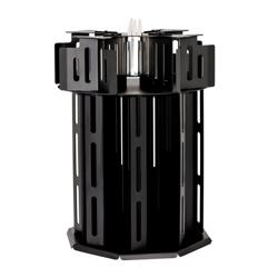 Distributeur de tasses et de soucoupes - rotatif - Noir - Acier inoxydable - Version à poser