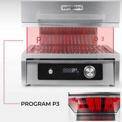 Elektrisk salamandergrill / Lyftsalamander - Infraröd - 4,5 kW - 220 V - Elektronisk styrning - Höj- och sänkbart värmeelement