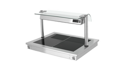 Plaque chauffante encastrable - 0,8m - 2x GN 1/1 - avec protection hygiénique en verre