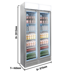 (2 Stück) Getränkekühlschrank - 290 Liter (Gesamt) - grau
