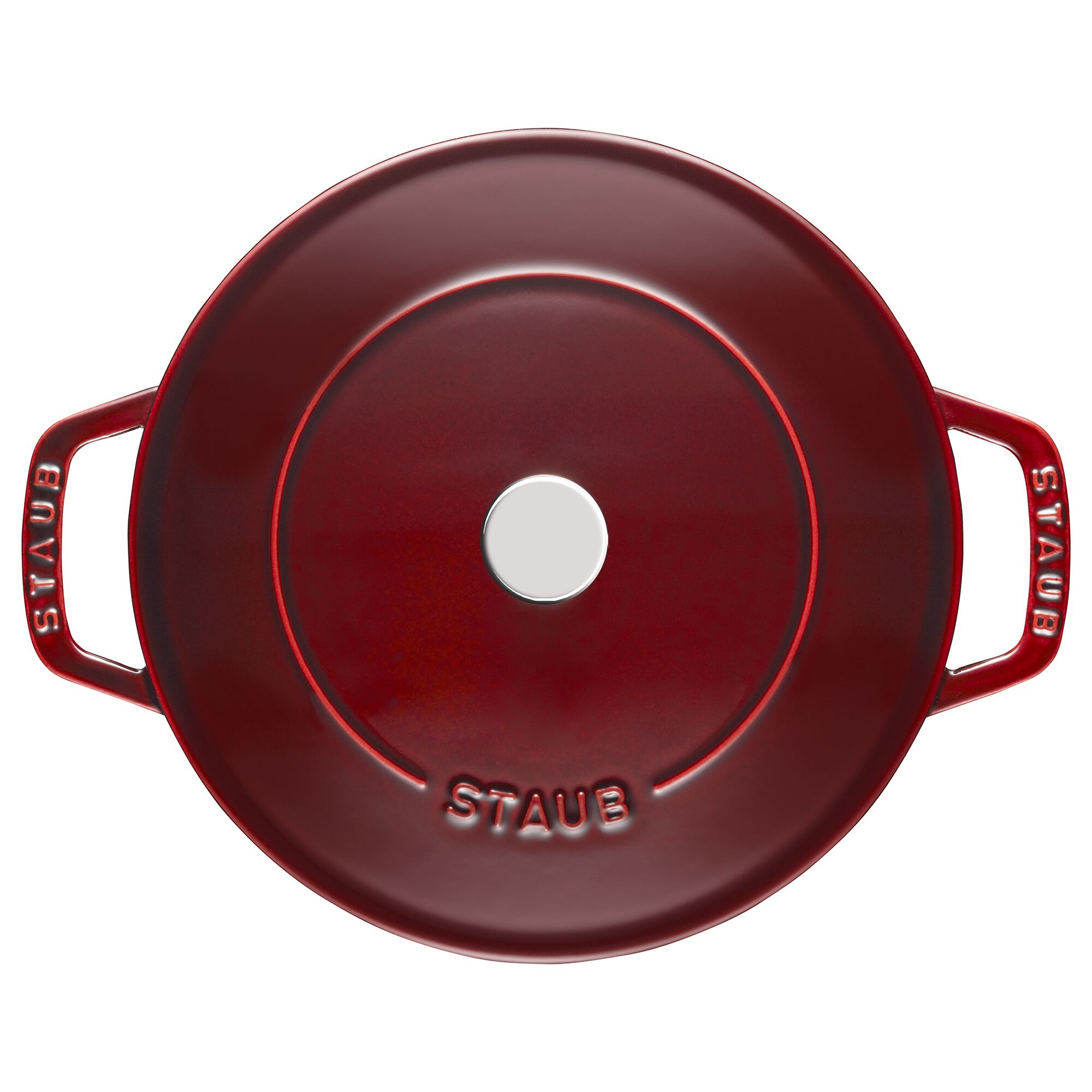 STAUB | BRAISERS - Cocotte avec Chistera Drop-Structure - 280mm - Fonte - Grenadine-Rouge	