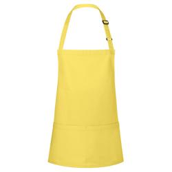 KARLOWSKY | Basic Short Bib Apron – Sun Yellow - 75×60 cm - Adjustable neck strap
